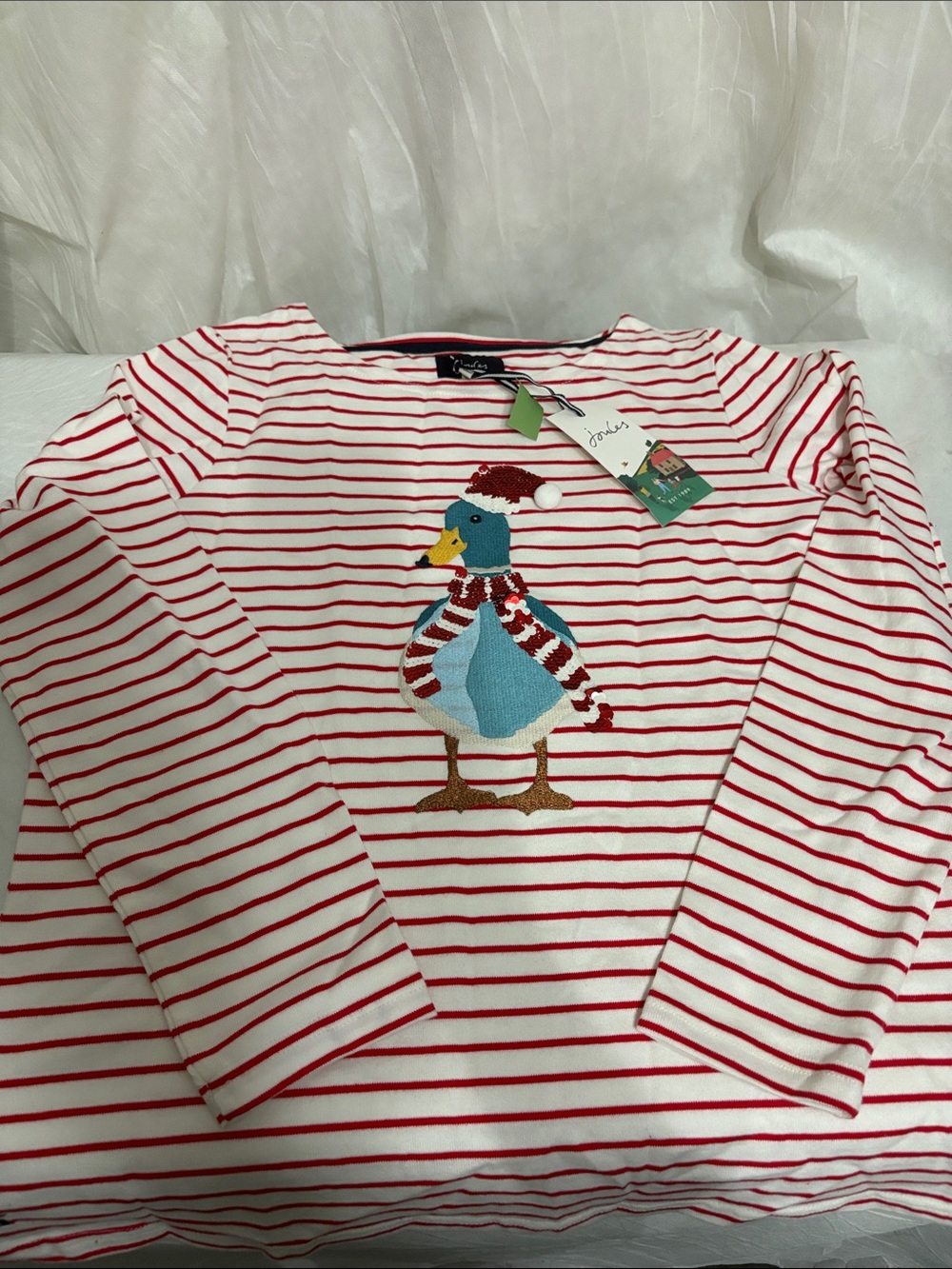 Joules Holiday Duck Knit Top size US 10 NWT
